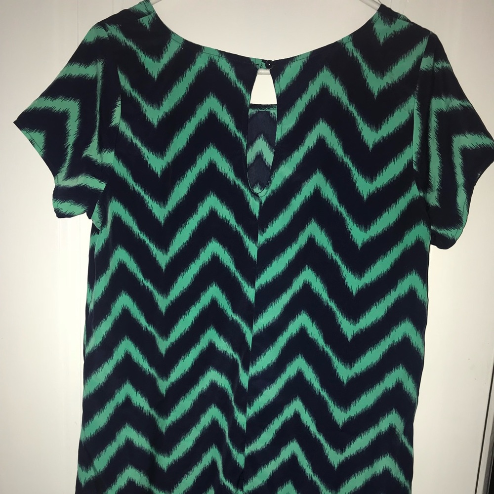 Charlotte Russo navy, green dress